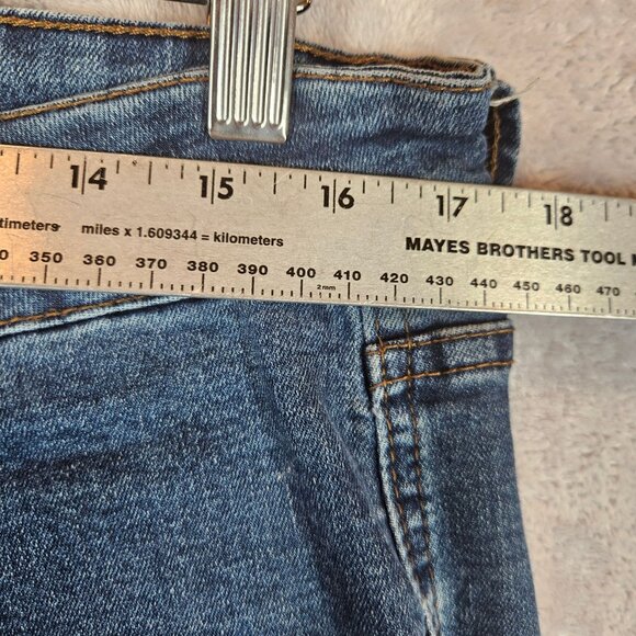 Royal Blue Mens 34x30 Straight Leg Jeans Classic Blue Denim casual whiskered - Picture 5 of 13